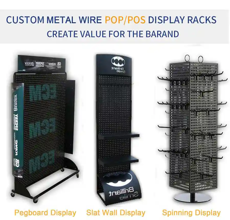 Modern Heavy Duty Metal Display Rack Customized Iron Wire for Retail Store Brand Supermarket Popular Marketing