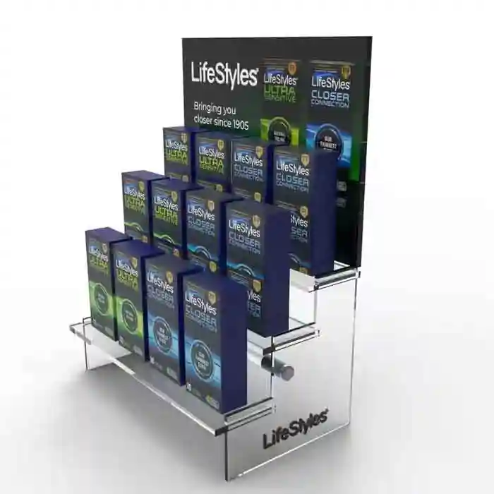 Custom Acrylic Countertop Cosmetics Products Shop Display Stand