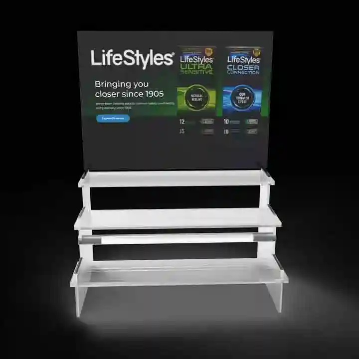 Custom Acrylic Countertop Cosmetics Products Shop Display Stand