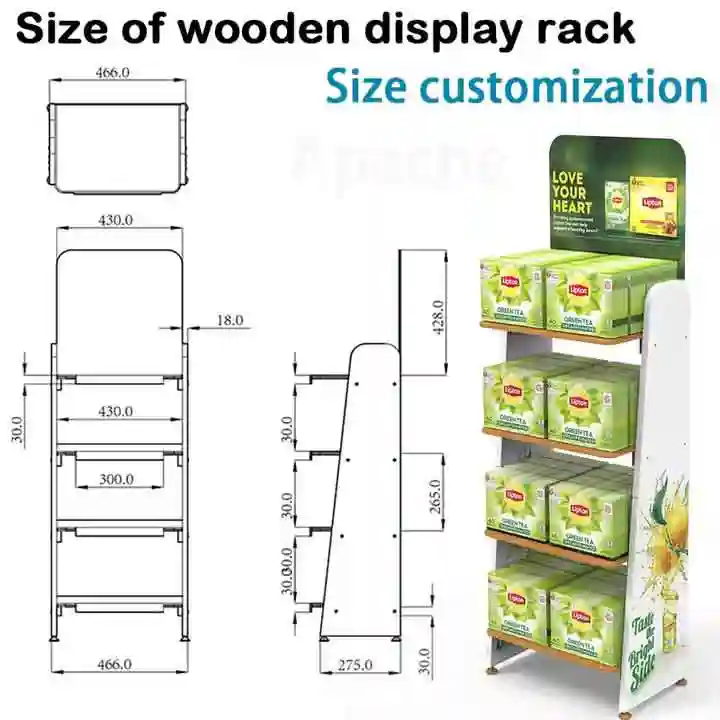 Countertop Wooden Sunglasses Display Stand