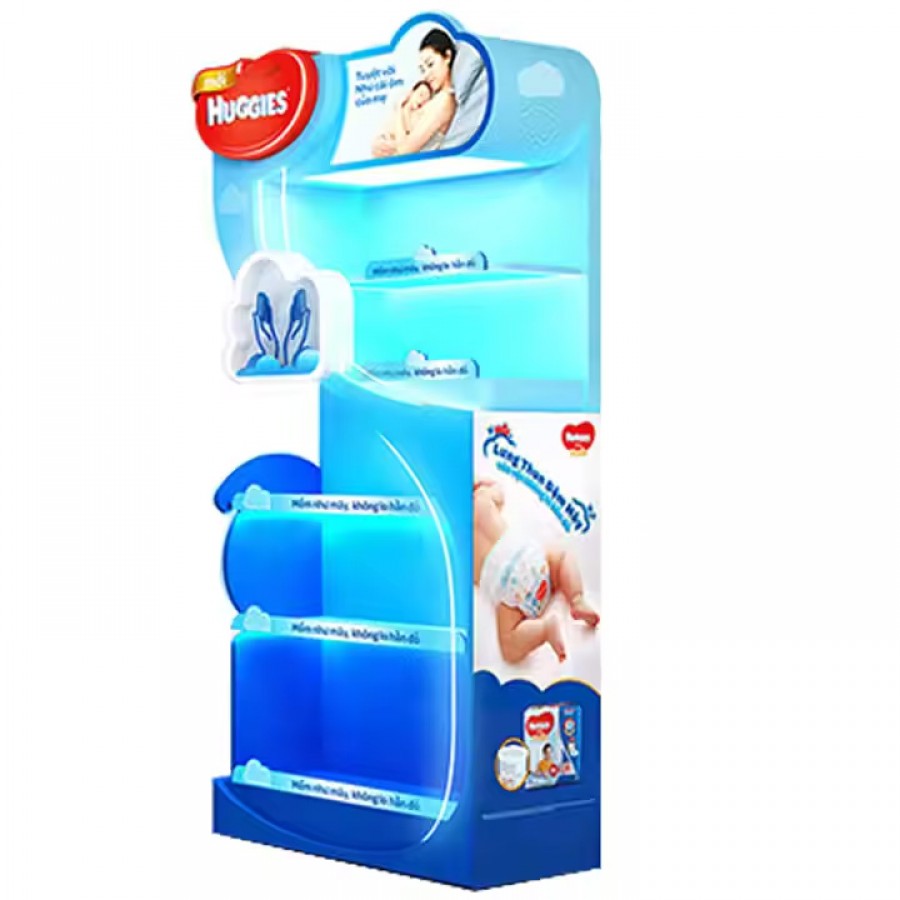 EASY Customized PVC Display Stand for Baby Diapers and Other Baby Products for Mother and Baby Stores and Supermarkets