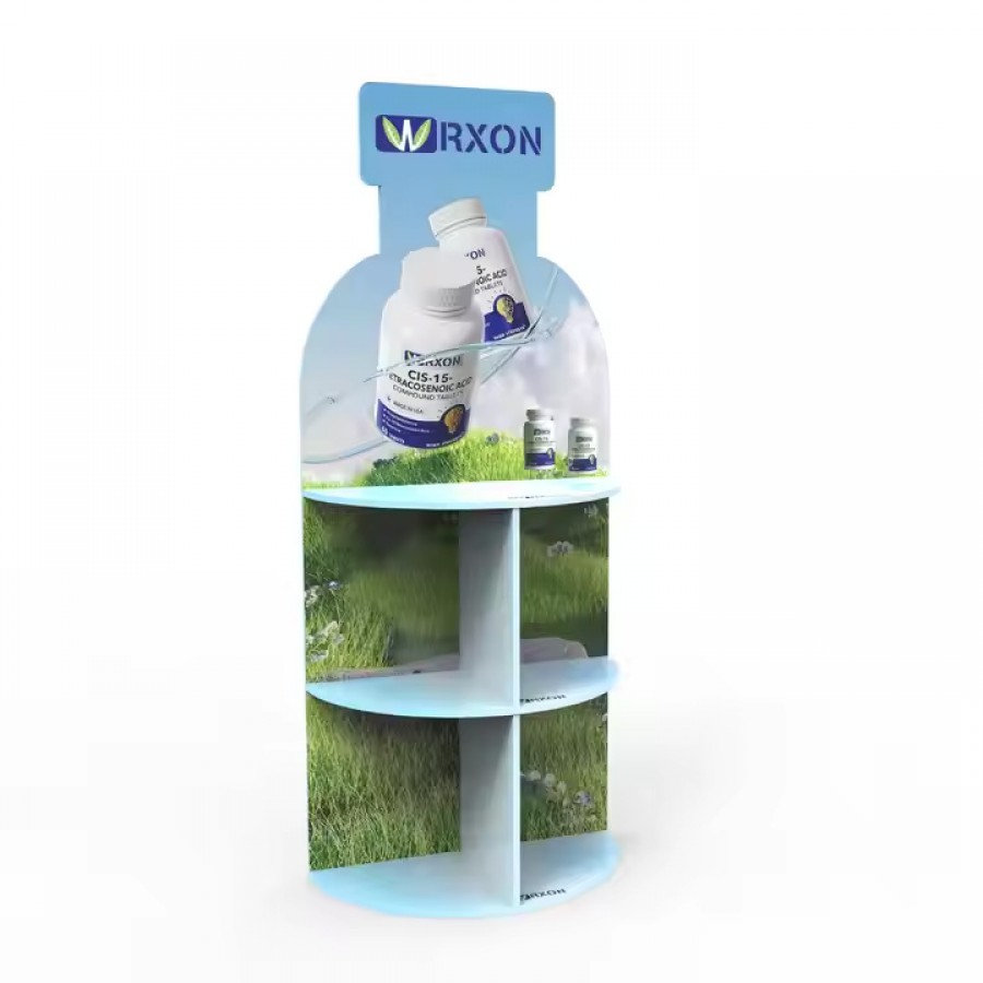 Model PVC Floor Display Rack Portable Store Display Stand for Alcohol and Health Products for Shops Supermarkets Advertising